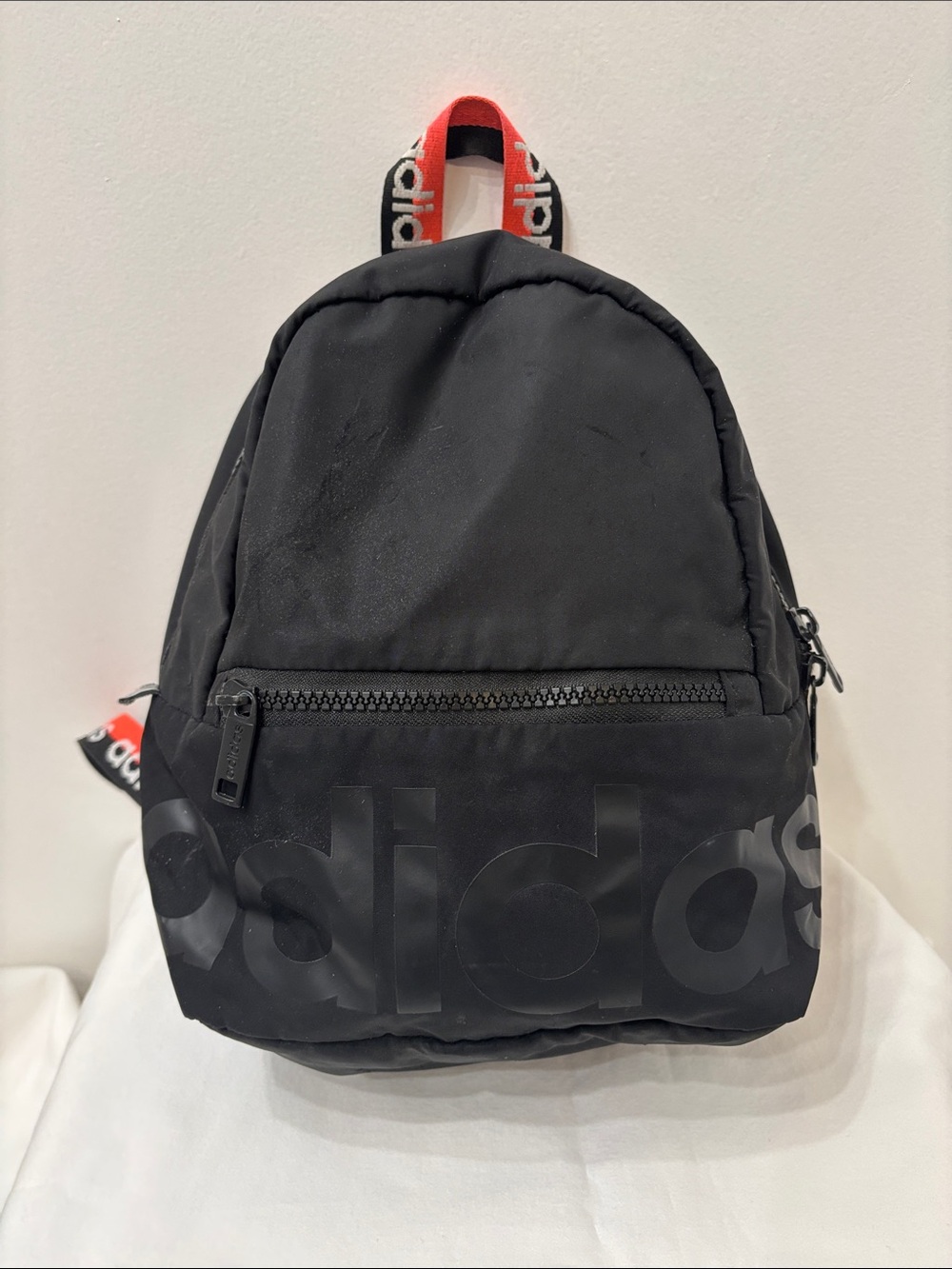 adidas Black Backpack Mini with Fushcia/Peach Top Loop